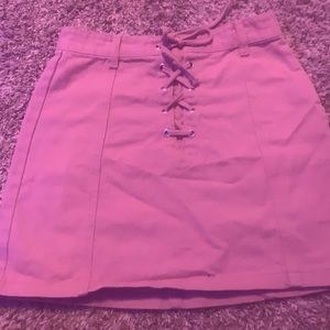 pink zip up skirt